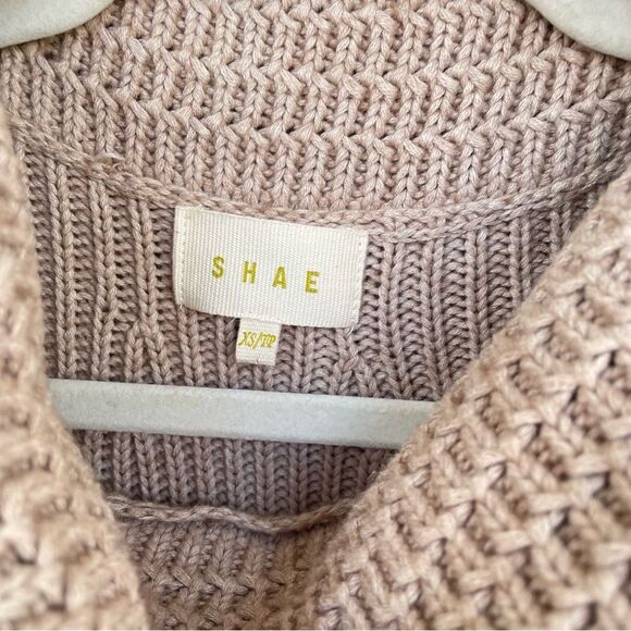 Anthropologie Shae Tan Sweater Tunic Top Knit Cotton Cashmere Blend Soft Size XS - Picture 3 of 9